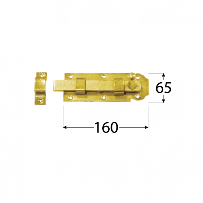 Zasuwka z ryglem płaskim 160x65x5,0 - WP DMX - 3