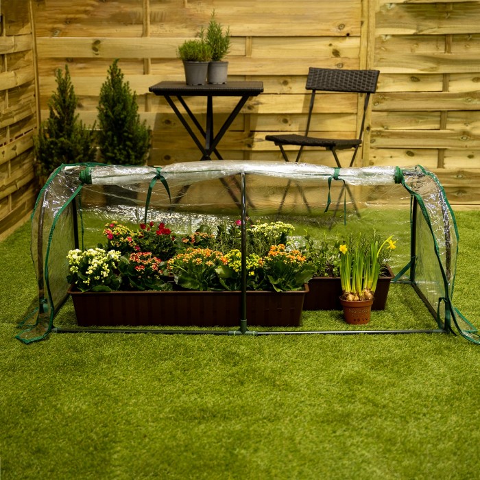 Mini Foliengewächshaus Treibhaus Pflanzenhaus - auf dem Balkon 130x60x50 Grindi - 3