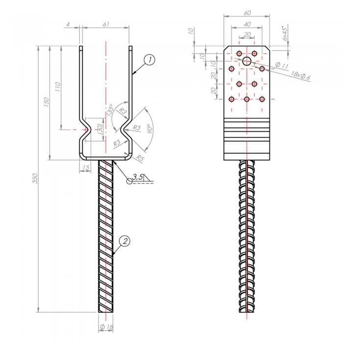 copy of Stützenfuß Pfostenträger Pfostenanker Feuerverzinkt - PSOZ GRUNDLINE - 2