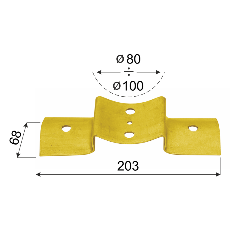 Zaun-Riegelbeschlag zum Rundhölzern - Blech Z275 verzinkt ZN 203x68 DMX - 3