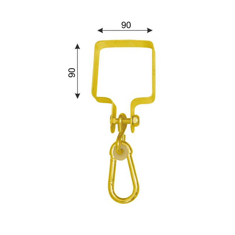 Schaukelschelle für Quadratholz mit Karabinerhaken - MHK 90 DMX - 3