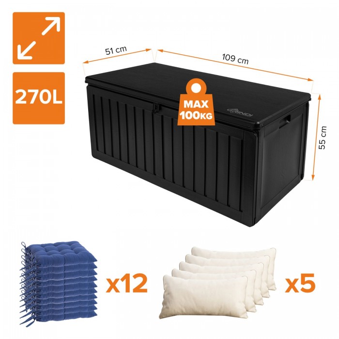 copy of Skrzynia ogrodowa z siedziskiem - Cygnus 270l GRINDI - 3