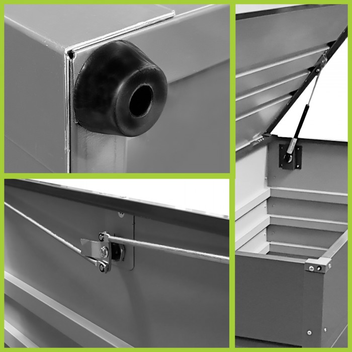 Skrzynia ogrodowa metalowa 400l - 130x61x62 - Orto GRINDI IN THE GARDEN - 6