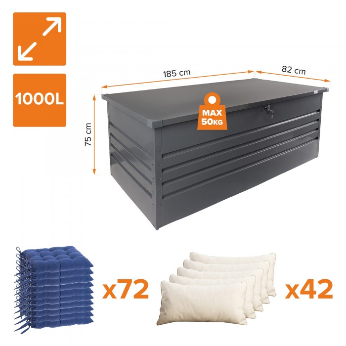 copy of Skrzynia ogrodowa metalowa 400l - 130x61x62 - Orto GRINDI IN THE GARDEN - 3