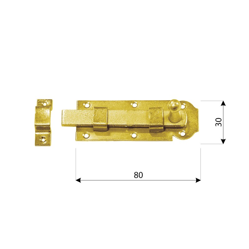 Riegel Bolzenriegel Schlossriegel Schubriegel - Zink galvanisiert gelb - W DMX - 2