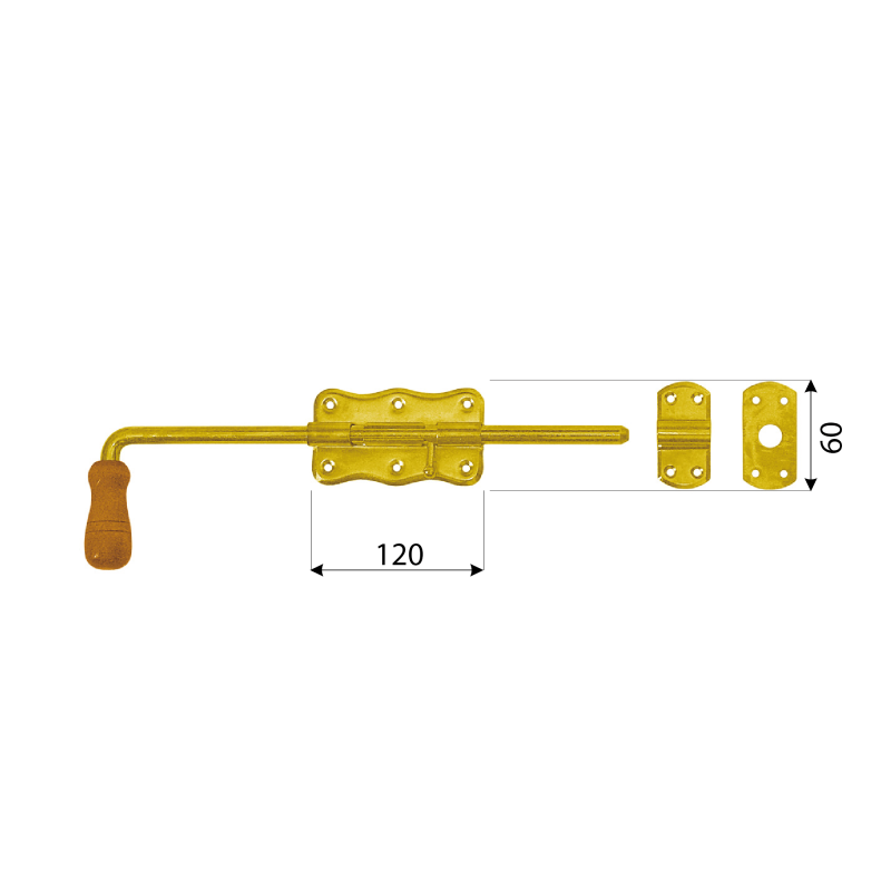 Riegel Bolzenriegel Schlossriegel mit Schlaufe - WRG DMX - 2