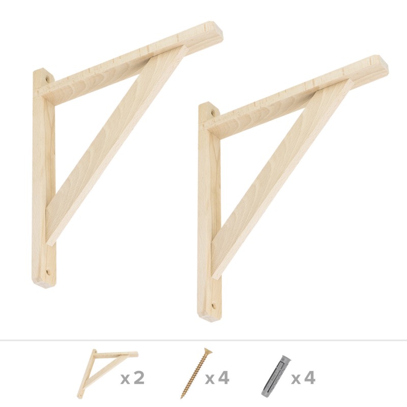 2x Konsole, Regalhalter, Regalkonsole, Regalsystem, Wandkonsole - WDW BUCHE Velano - 8