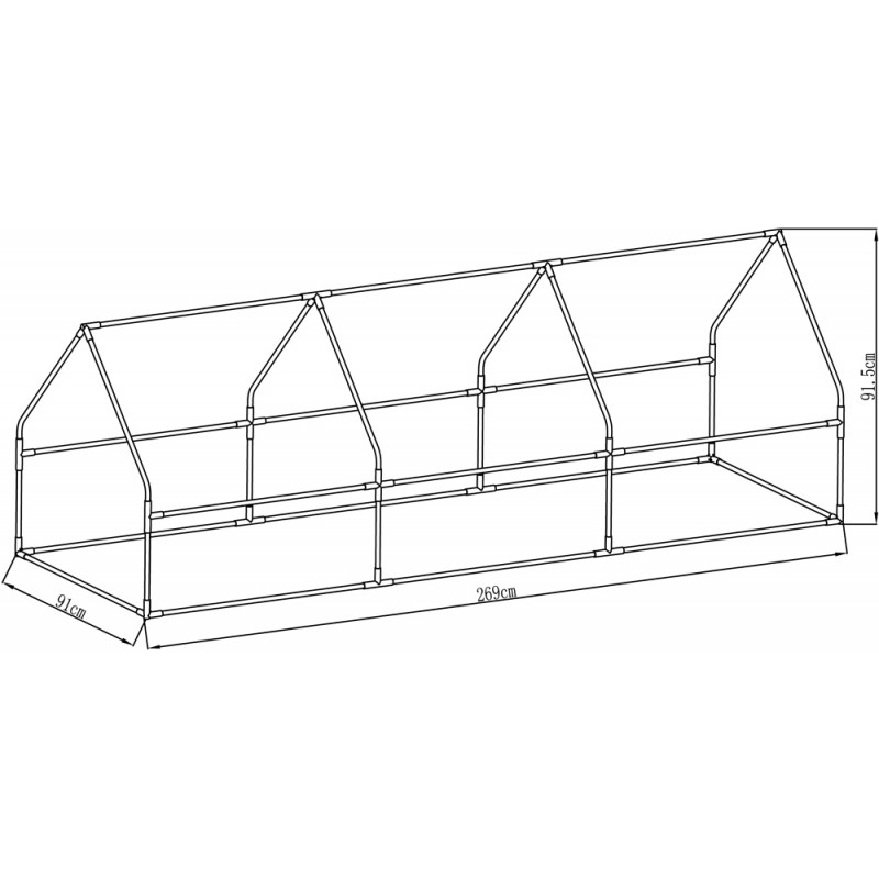 Foliengewächshaus Treibhaus Pflanzenhaus - für Blumen 270x92x92 Grindi - 12