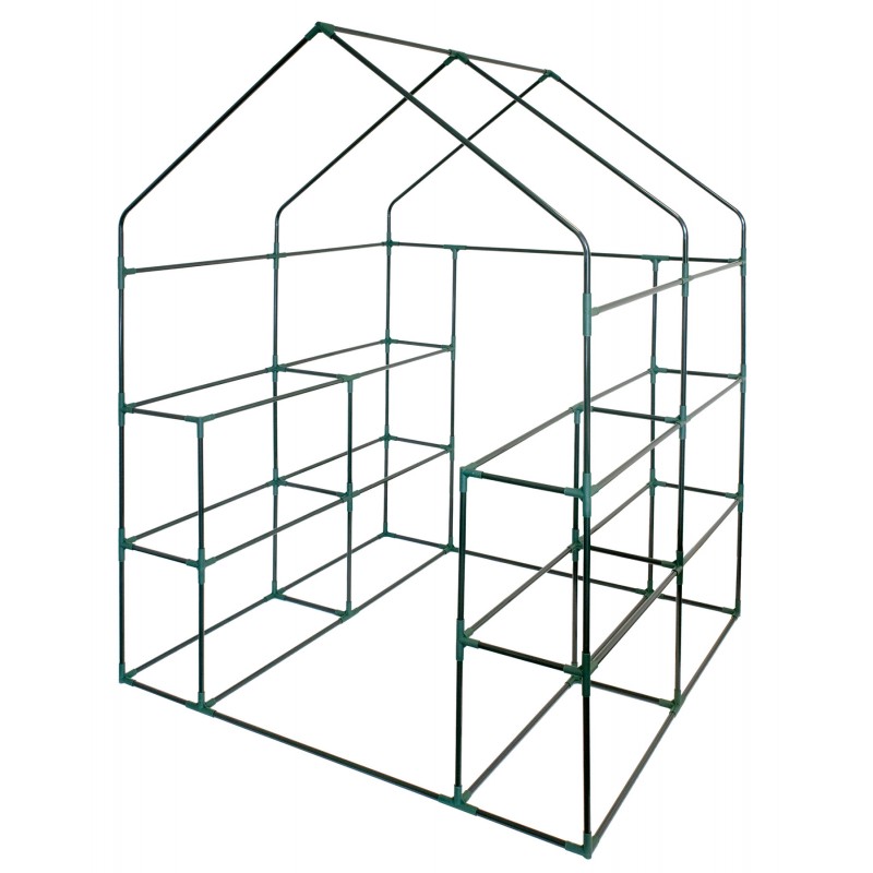Foliengewächshaus Treibhaus Pflanzenhaus mit Regal - 143x143x195 Grindi - 12