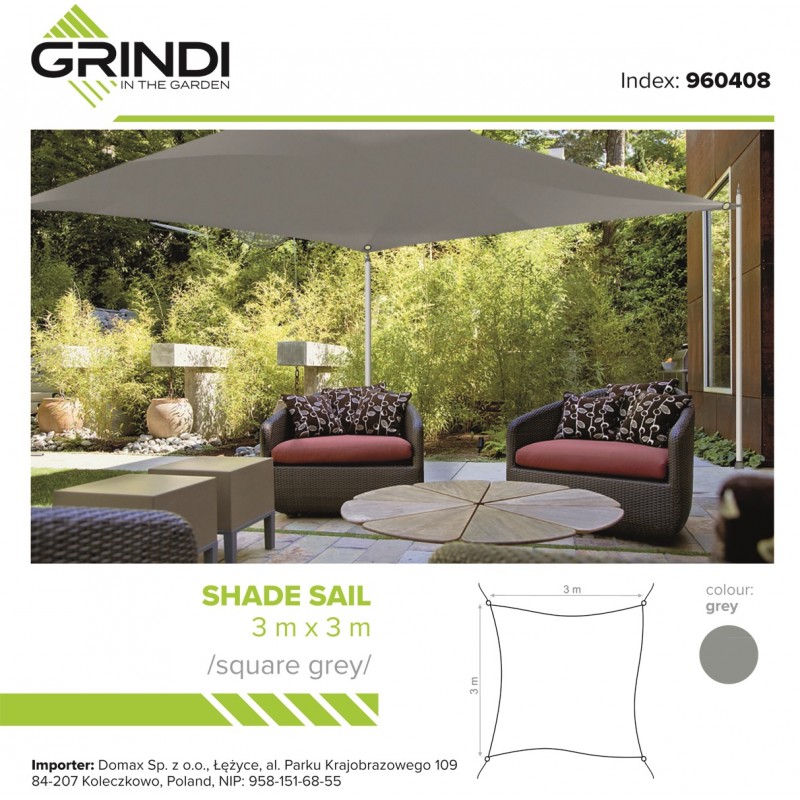 Sonnensegel Sonnenschutz Sonnendach UV-Schutz - rechteckig - grau Grindi - 4