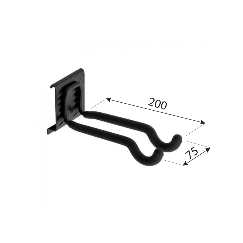 Gerätehalter für Set Goliat, Werkzeughalter, Garagen haken - SGH - 1 200x75 Velano - 2