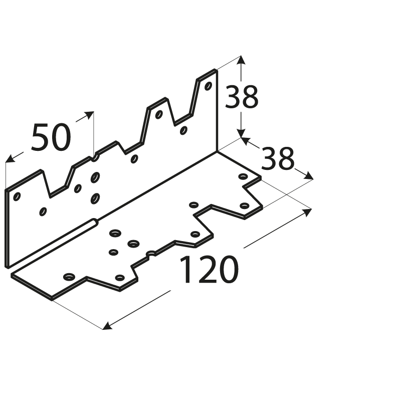 Verbinder faltbar 38x120x50x1,5 mm - KG DMX - 2