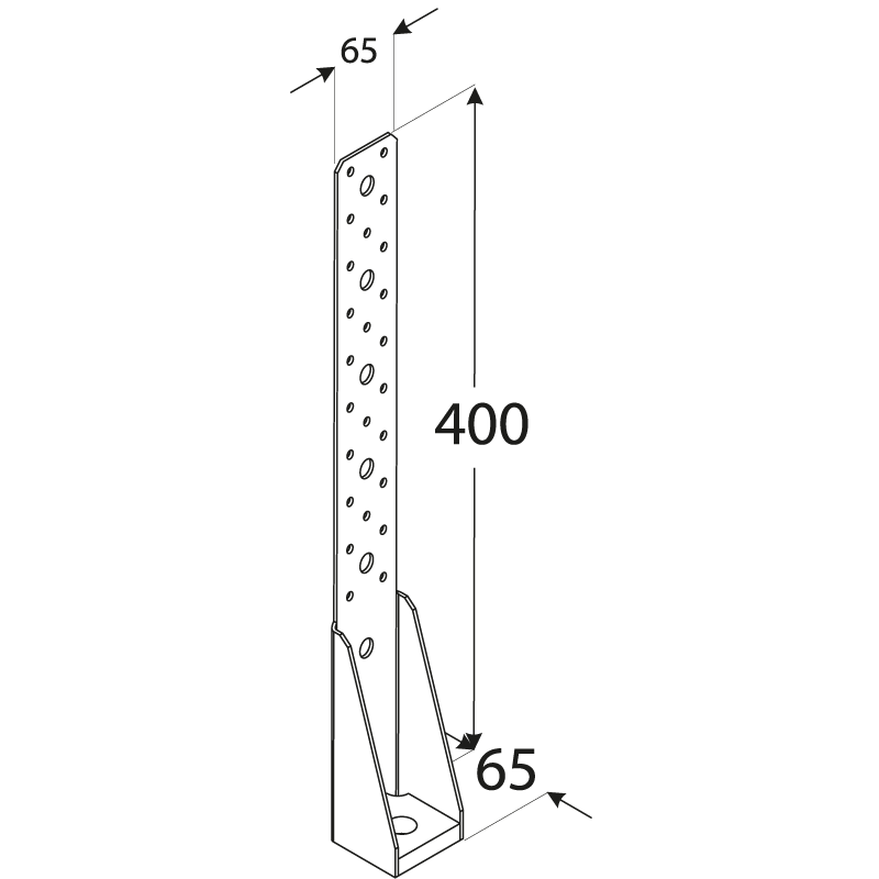 Anker verstärkt Zuganker 400x65x65x2,5 mm - KKB DMX - 2