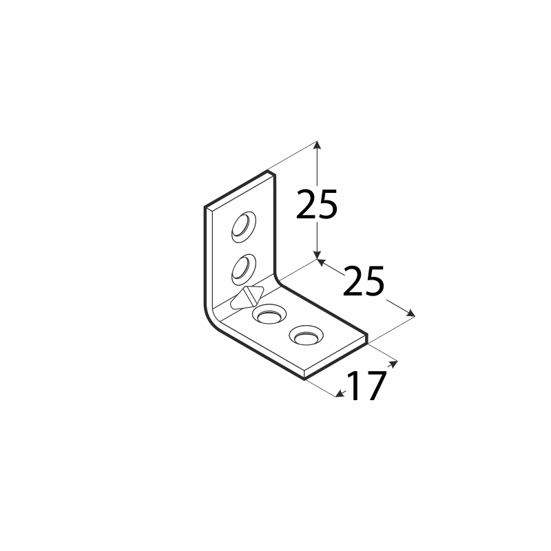 Winkelverbinder Holzverbinder Stuhlwinkel 25x25x17x1,5 mm schwarz - KWC DMX - 2