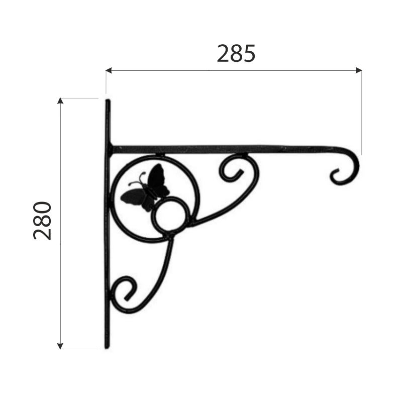 Blumenhalter, Wandblumenhalter, Blumentopfhalter - UK 1 Schmetterling 280x285 Velano - 3