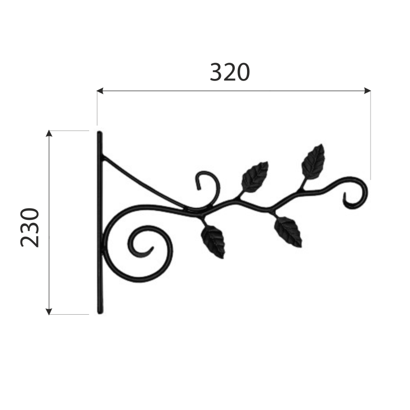 Blumenhalter, Wandblumenhalter, Blumentopfhalter - UK 5 Blätter 230x320 Velano - 3