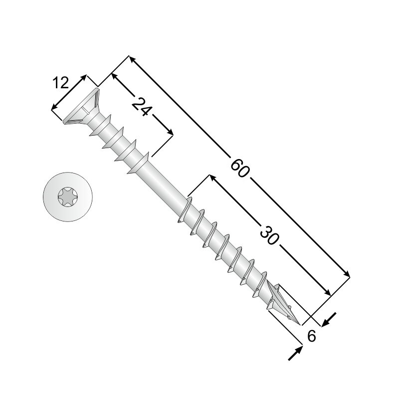 copy of CT - Holzbauschraube mit Tellerkopf 6mm (Päckchen) DMX - 2