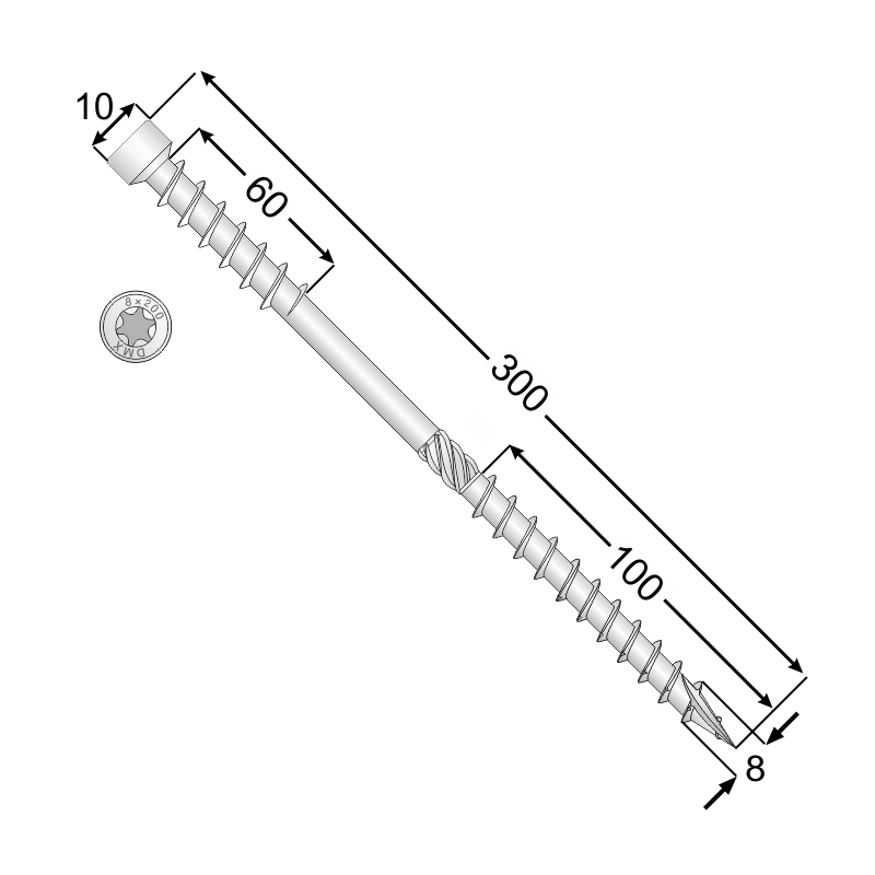 copy of CT - Holzbauschraube mit Tellerkopf 6mm (Päckchen) DMX - 8