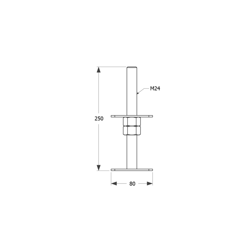 copy of Stützenfuß Pfostenträger, höhenverstelbar zum Aufschrauben - PSR 80x250 GRUNDLINE - 2