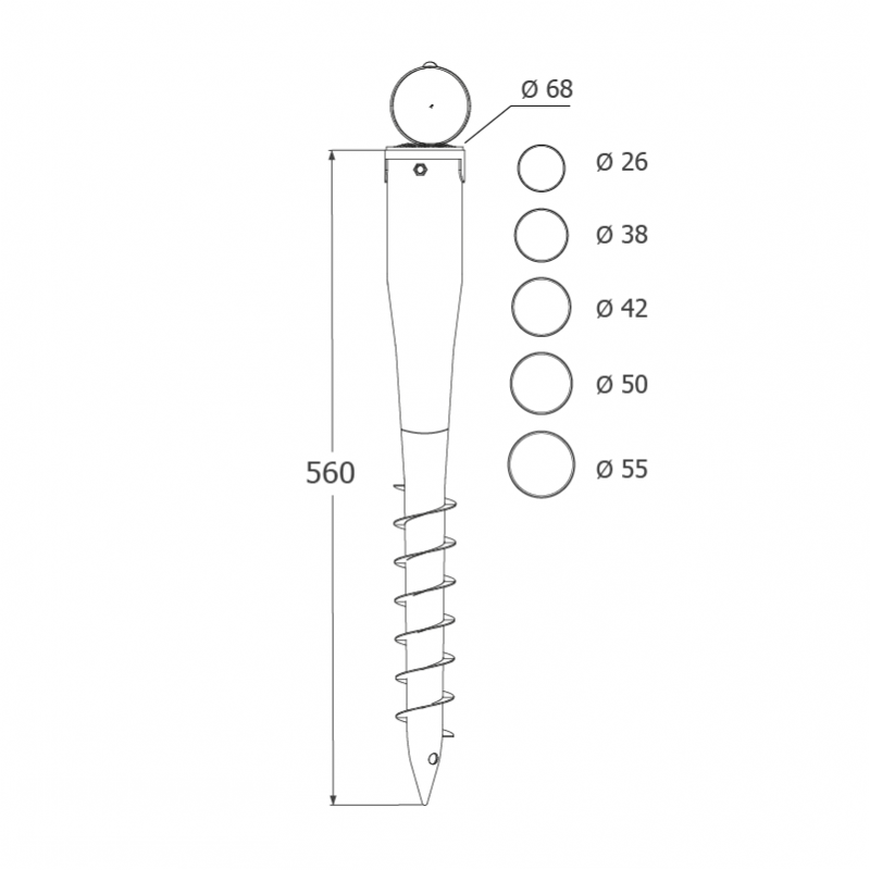copy of Einschraub Bodenhülsen Pfostenträger Feuerverzinkt - PWO 68x550 GRUNDLINE - 2